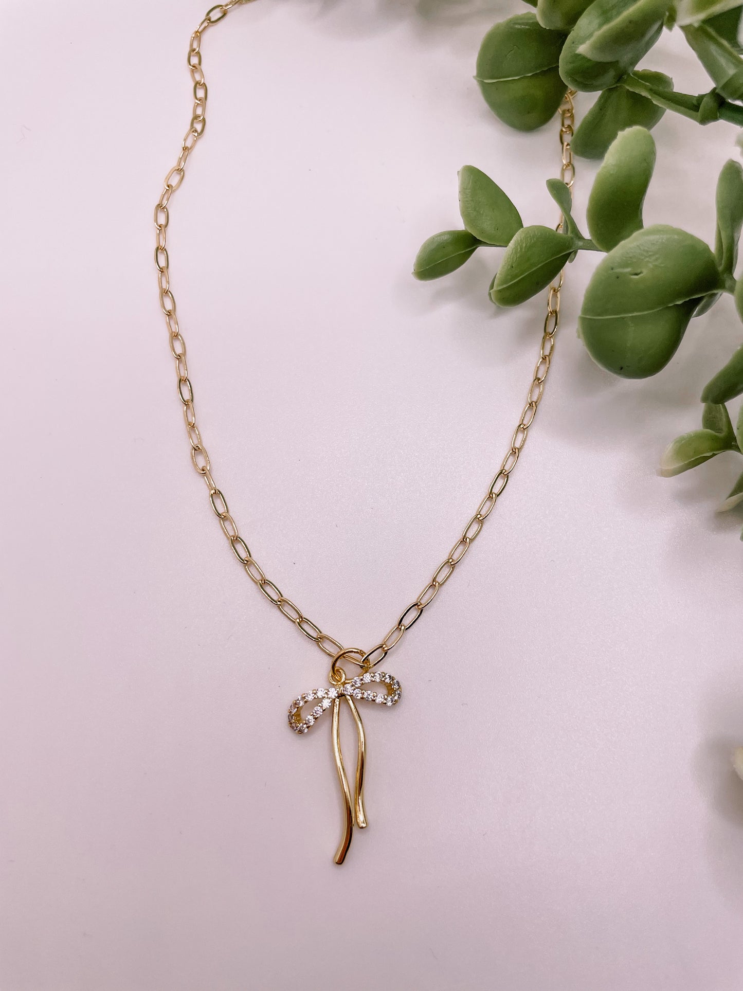 "Cherish" Bow Necklace
