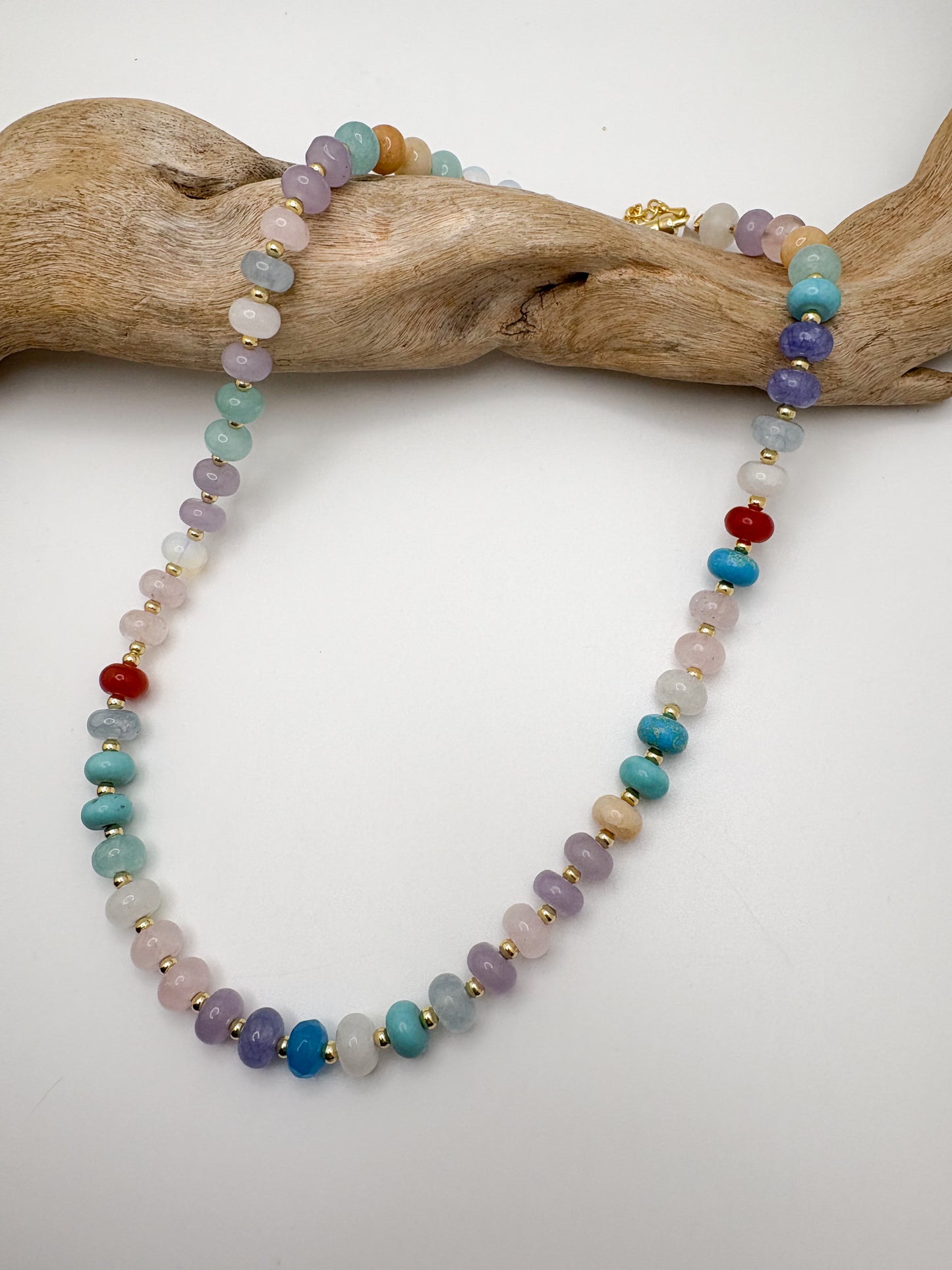 Bubble Beaded Gemstone Necklace (5 Colors)