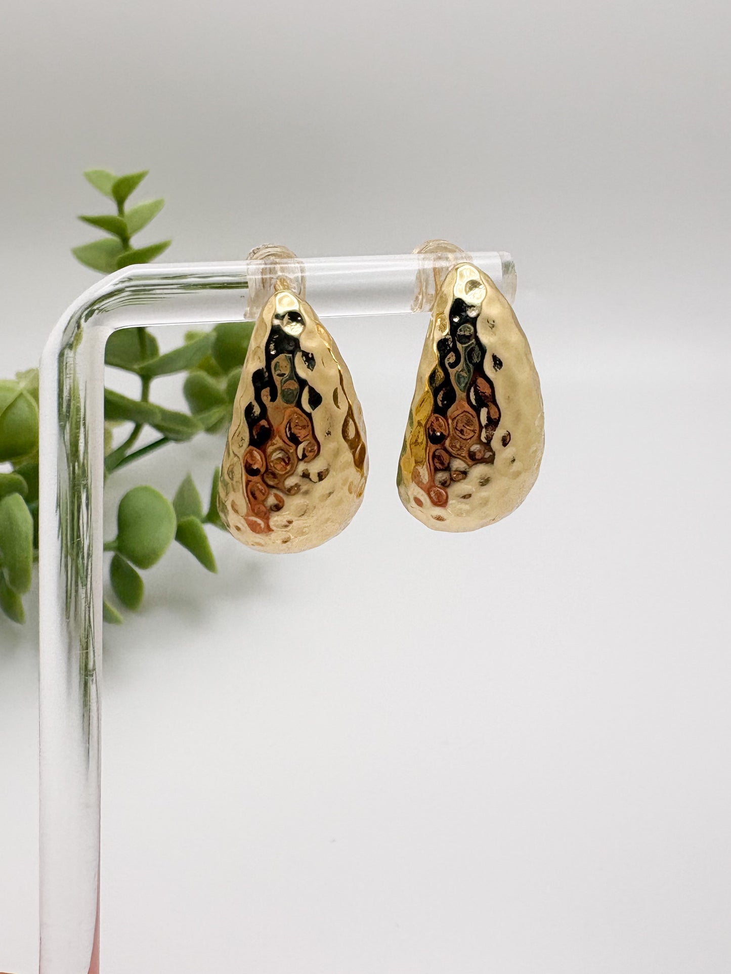Hammered Drop Earring