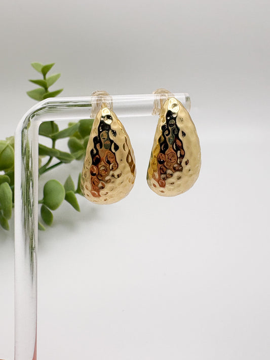 Hammered Drop Earring