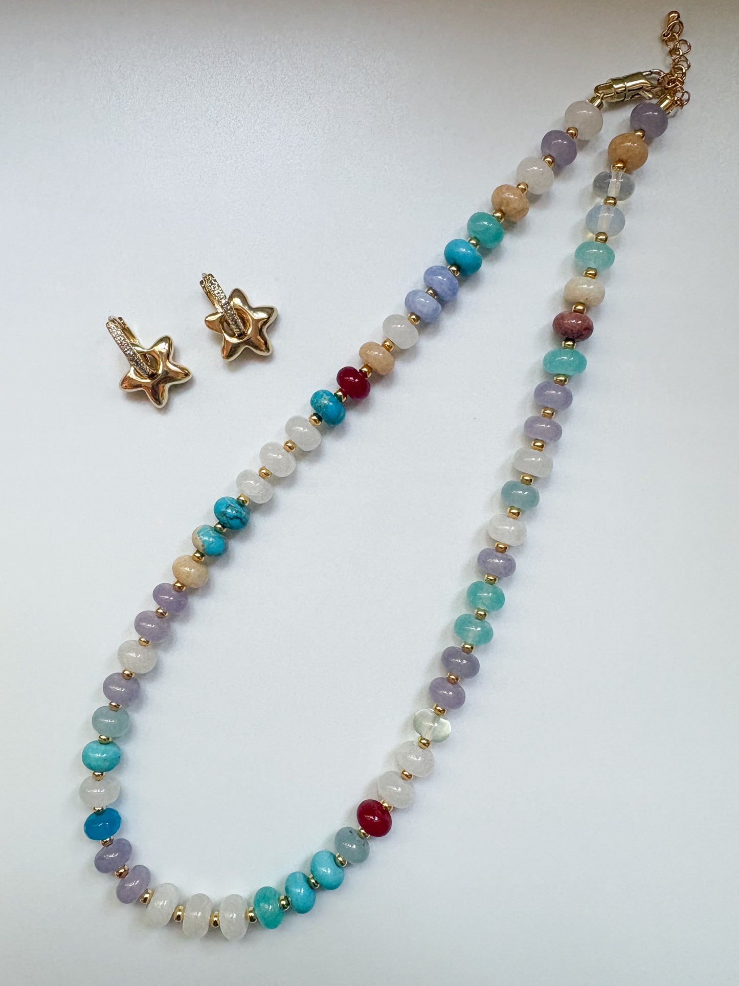 Boardwalk Bubble Gemstone Beaded Necklace