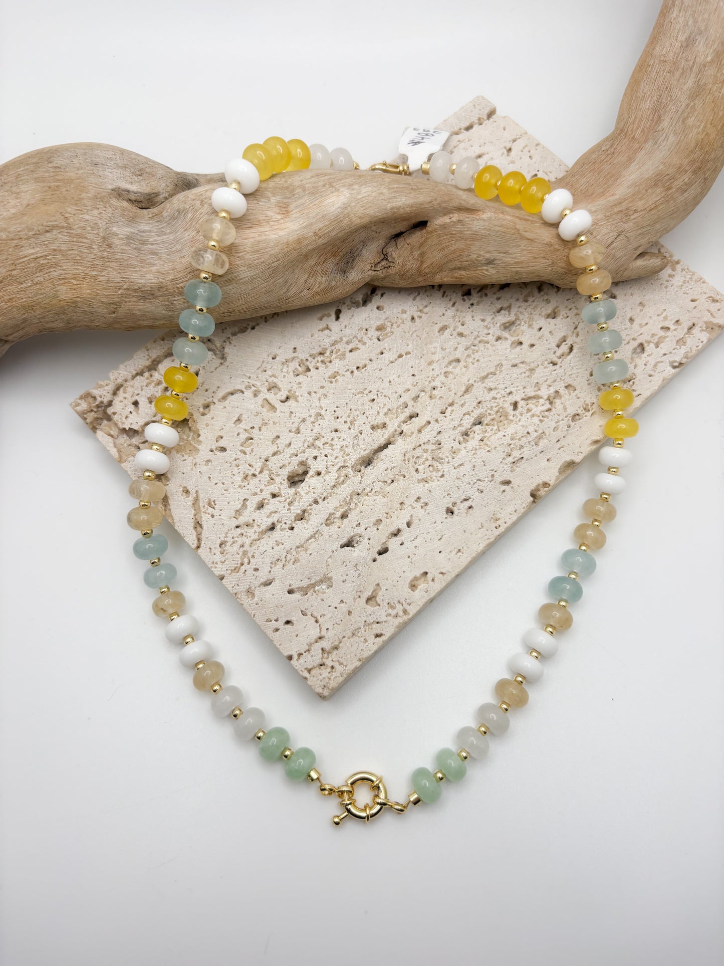 Bubble Beaded Gemstone Necklace (5 Colors)