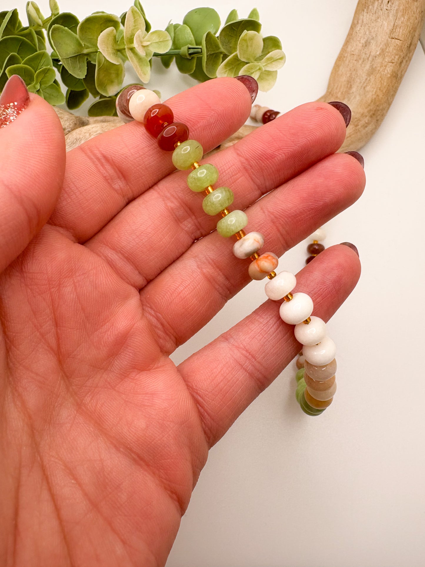 Bubble Beaded Gemstone Necklace (5 Colors)