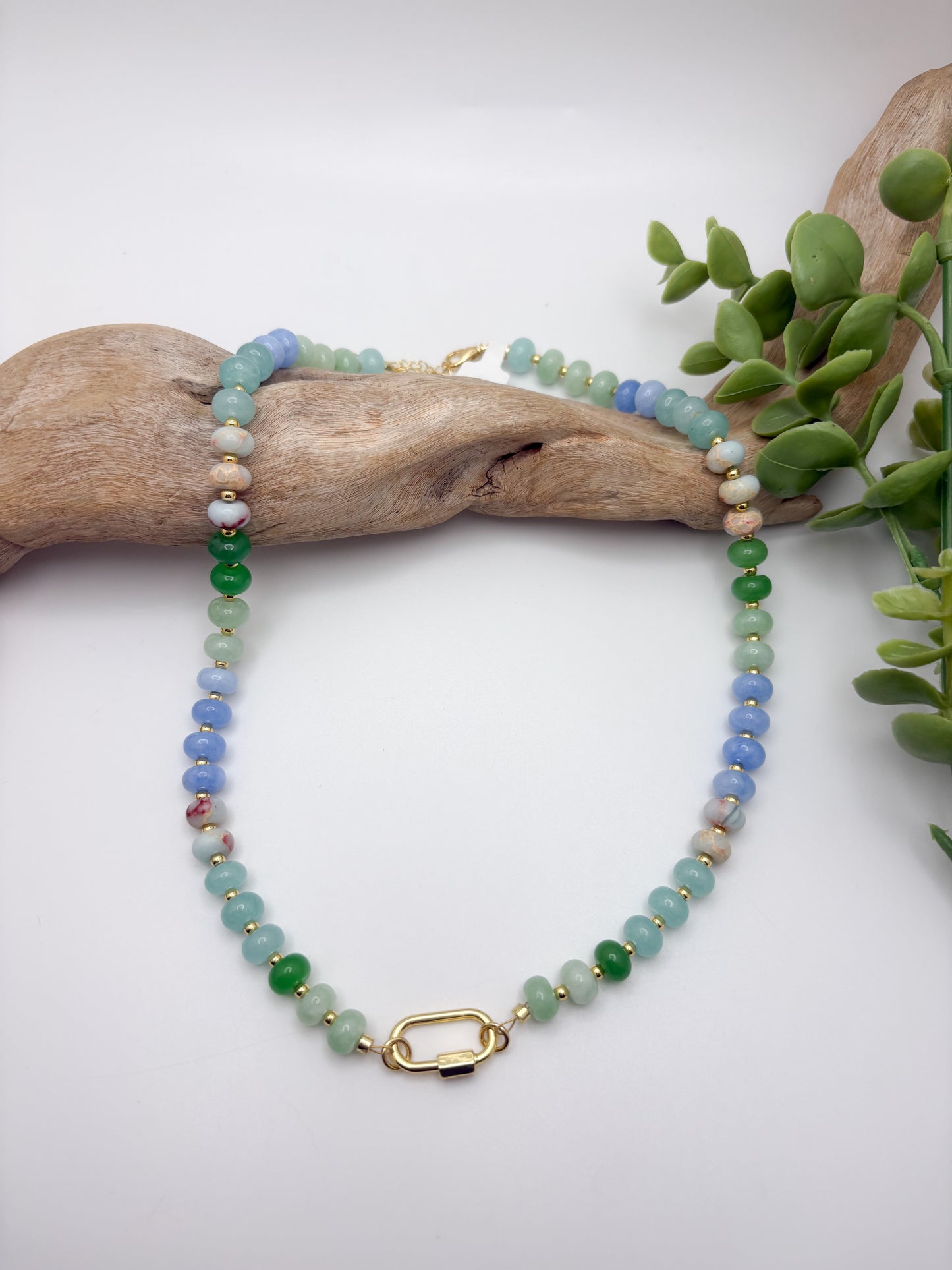 Bubble Beaded Gemstone Necklace (5 Colors)