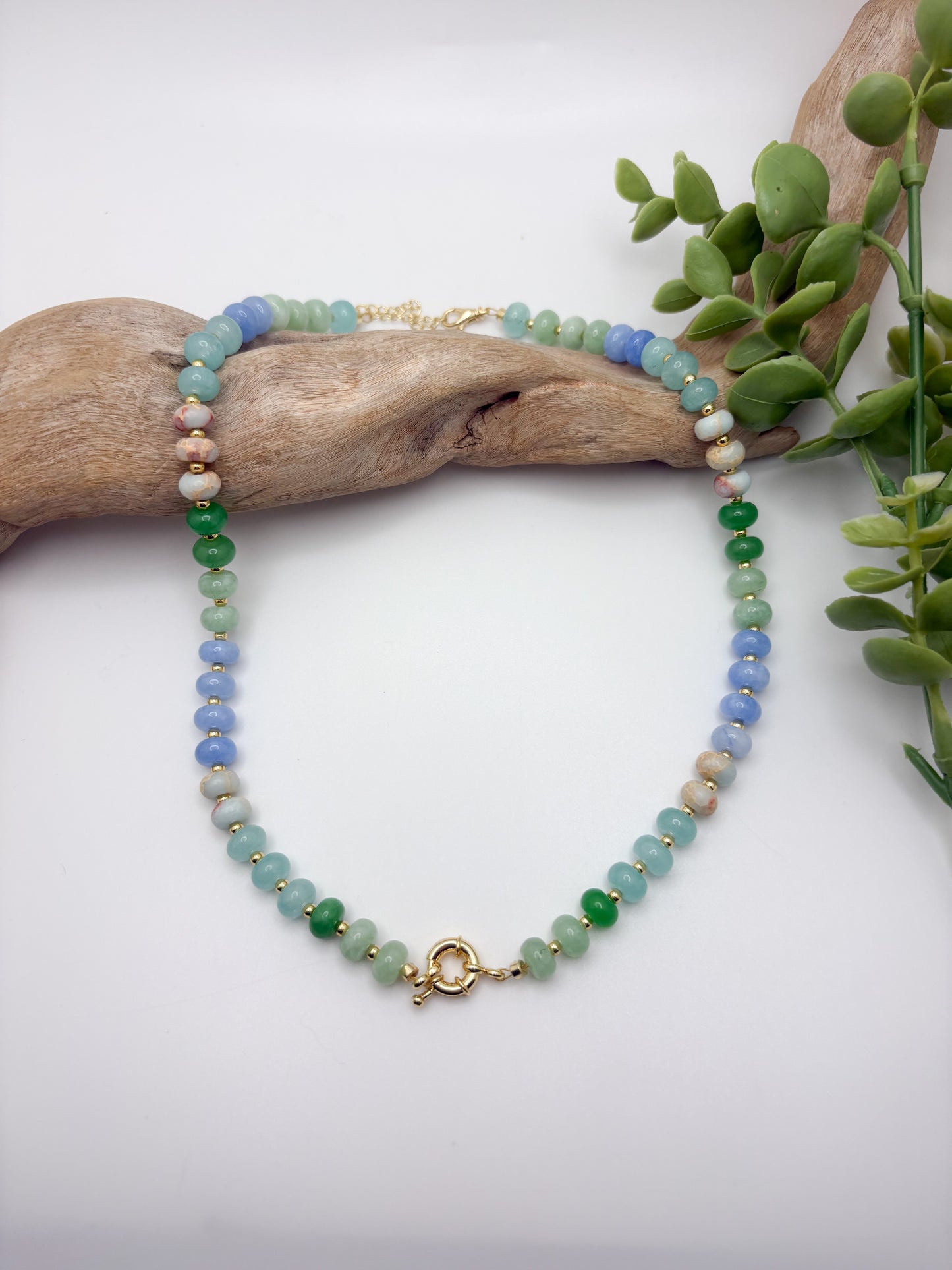 Bubble Beaded Gemstone Necklace (5 Colors)