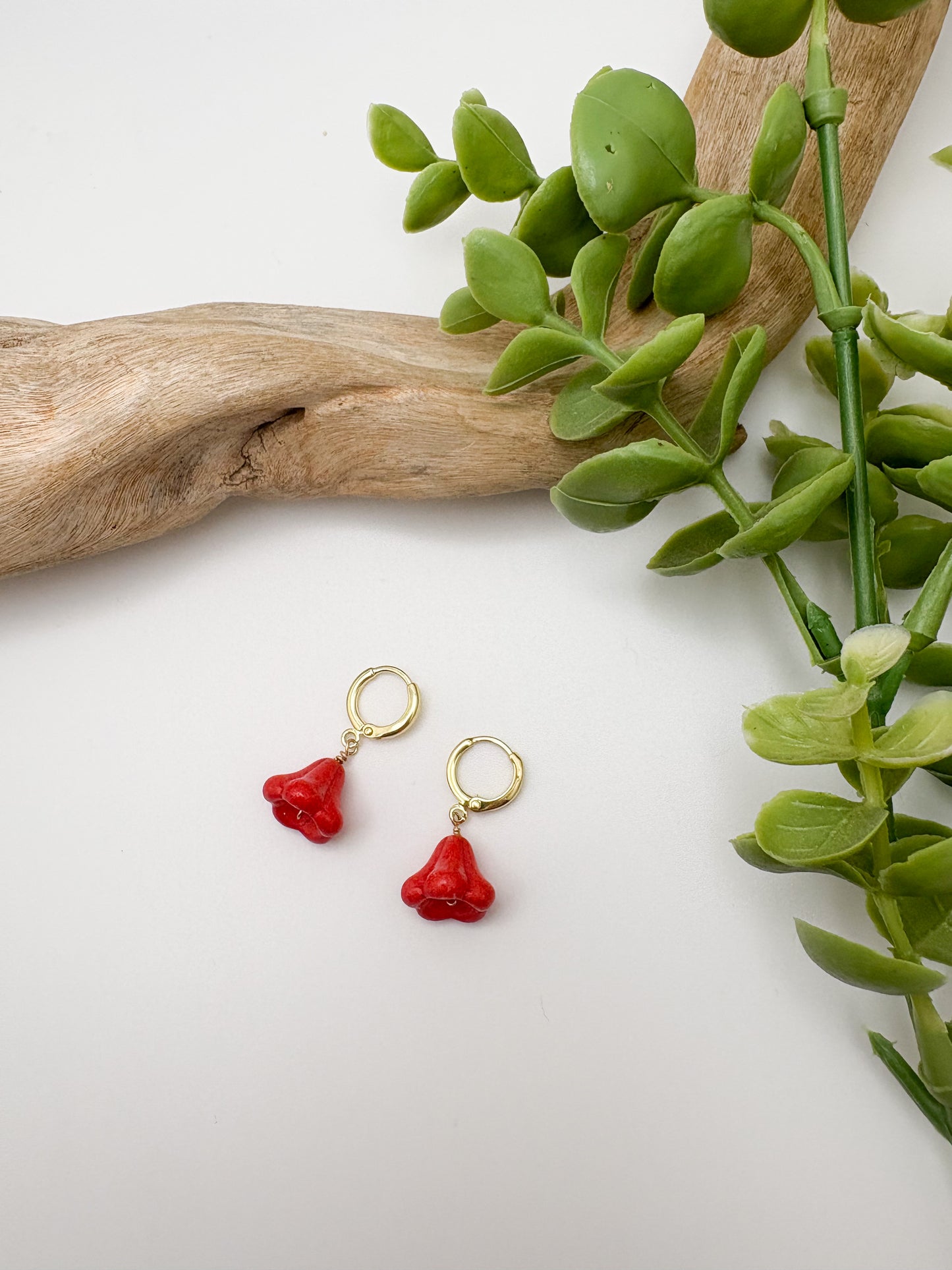 Cherry Bell Flower Huggie