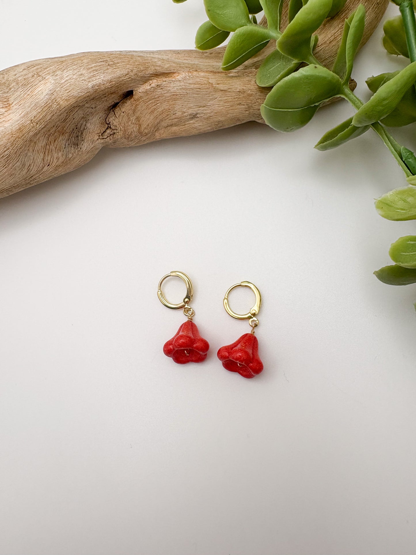 Cherry Bell Flower Huggie